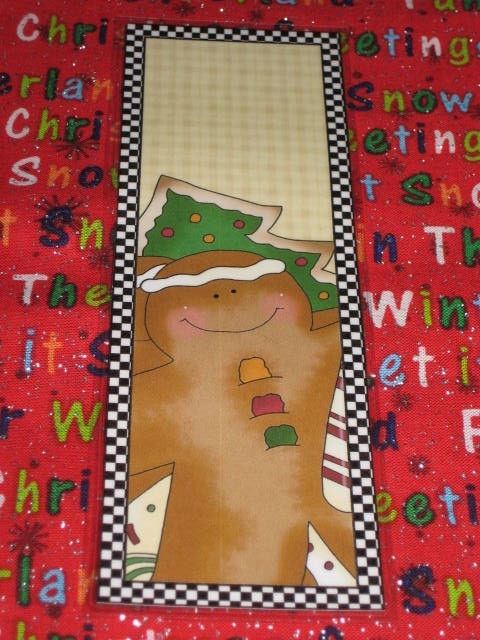 PRIMITIVE GINGERBREAD LAMINATED BOOKMARK