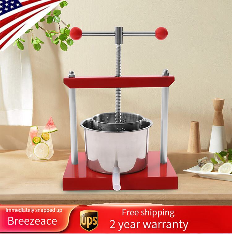 0.8 Gal Manual Press Power Ball Handle for Juice Cheese Tincture Herb Fruit Wine