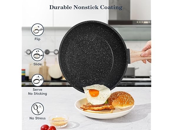12 Pcs Nonstick Pots and Pans Set Black