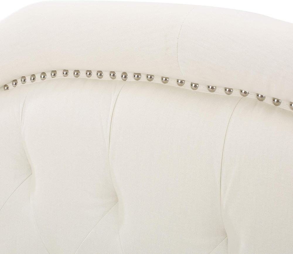 Contemporary Fabric Full/Queen Headboard, Ivory