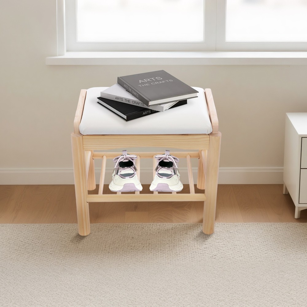 Stylish Shoe Bench with Cushion – Comfortable Entryway Storage Solution