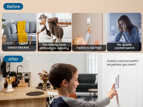 DEWENEILS 3 Way Wireless Light Switch,125V Wireless Light Switch and Receiver