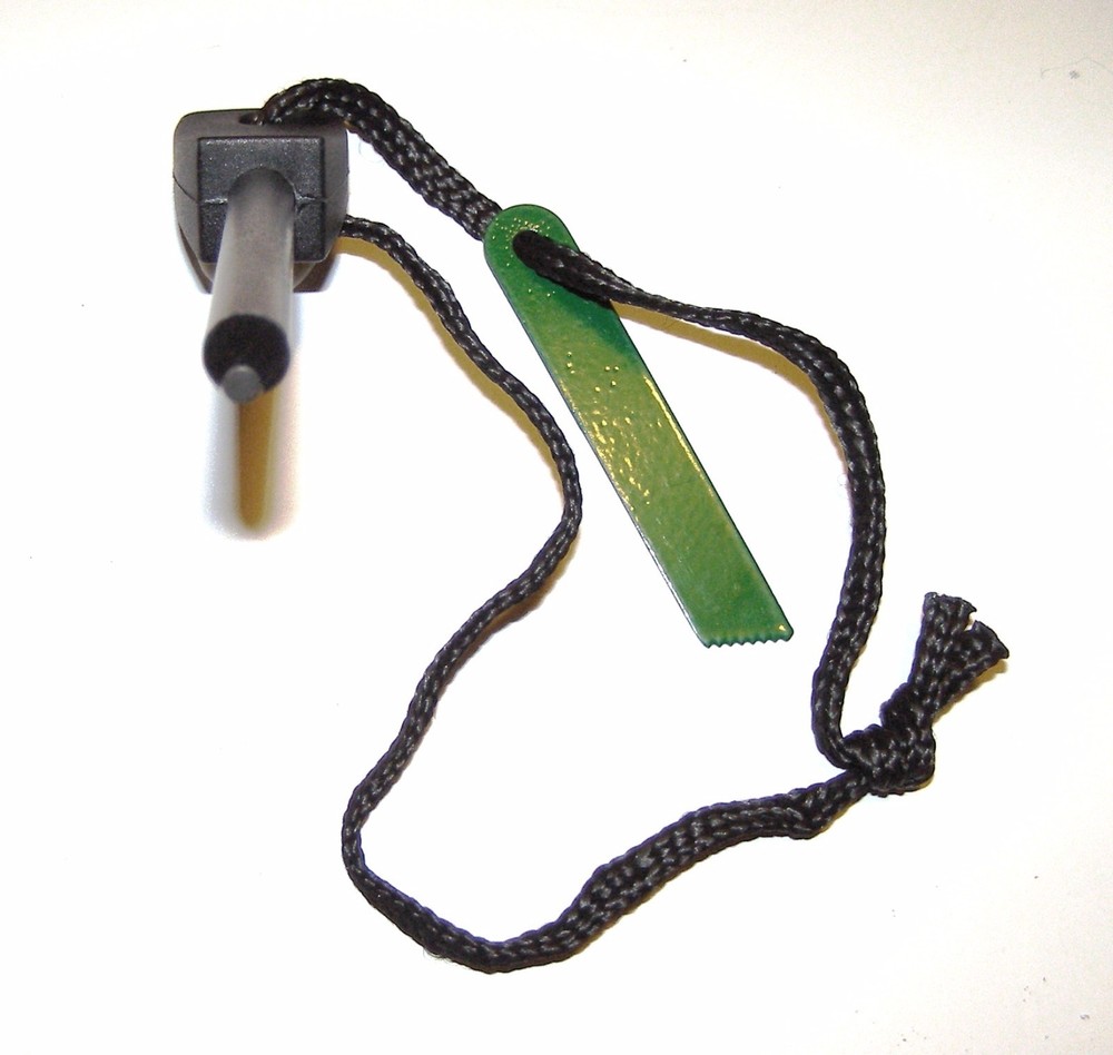 Survival Flint Magnesium Fire Striker Starter - Scrapable Magnesium + Thin Rod