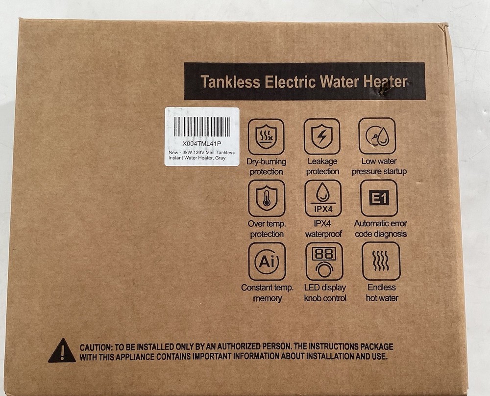 LECLOC Under Sink Tankless Water Heater Electric 3.5kW 120V, Enlarged LED Digita