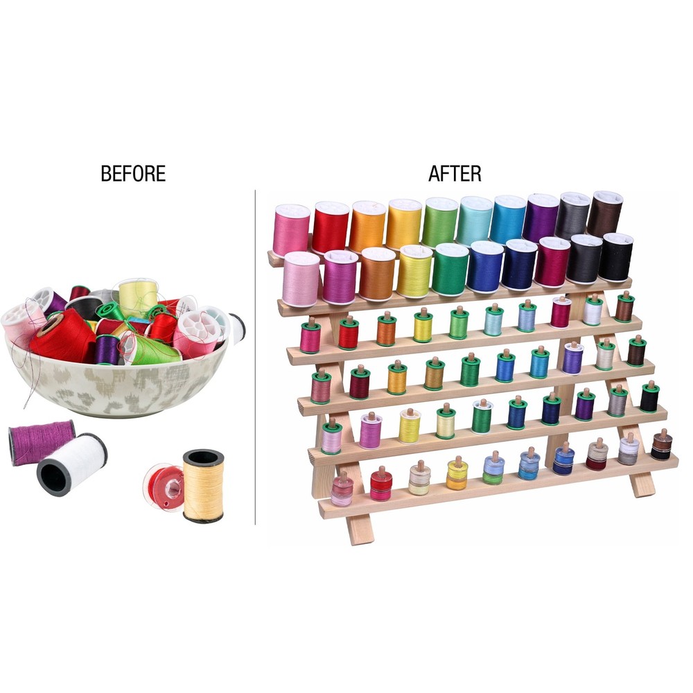 Hello Hobby Wood Thread Spool Rack, Holds 60 Spools