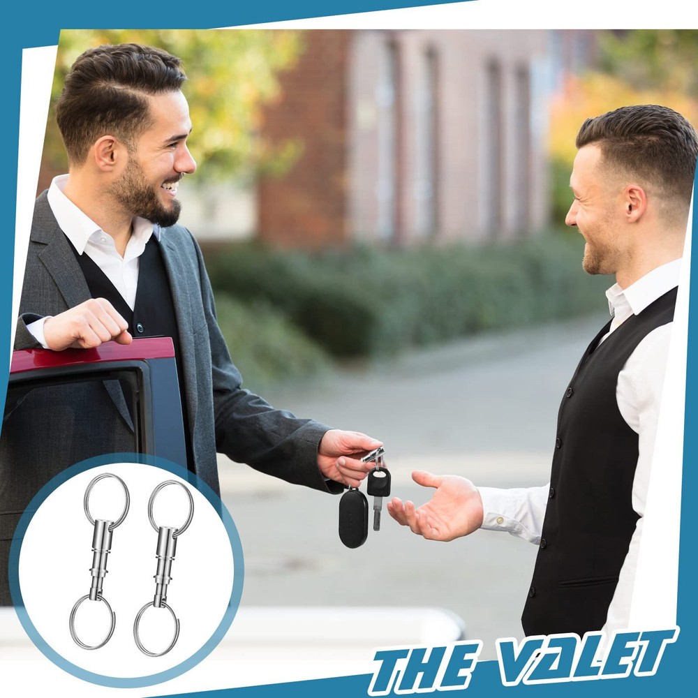 30 Pack Quick Release Keychain Detachable Pull Apart Key Rings Bulk Detach Ke...