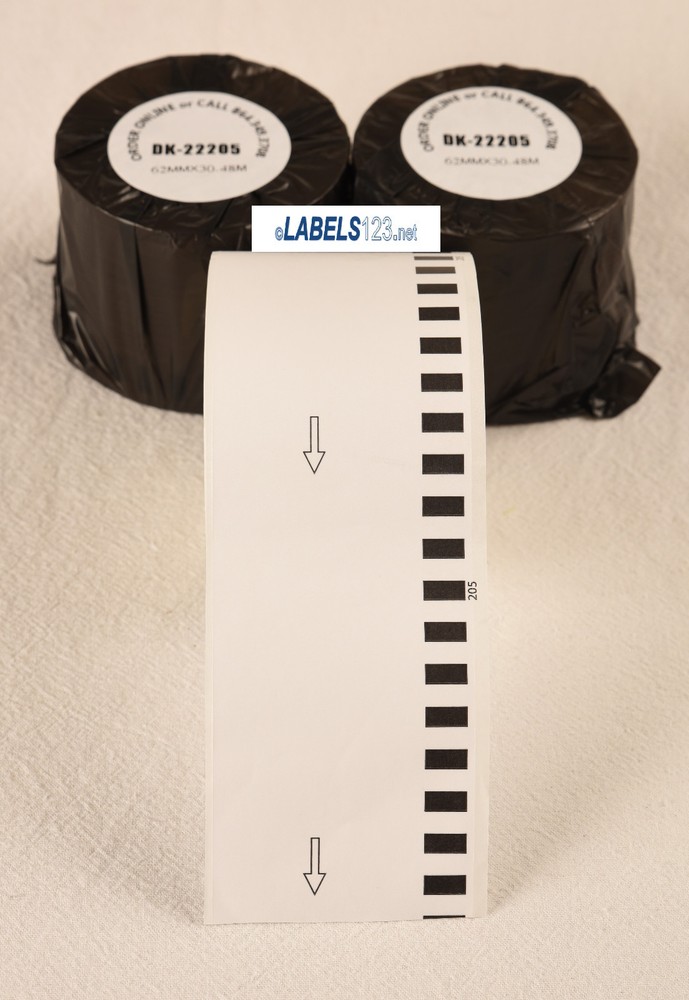 4 Rolls-Fits Brother 2205 Continuous Feed Multipurpose Non OEM Labels