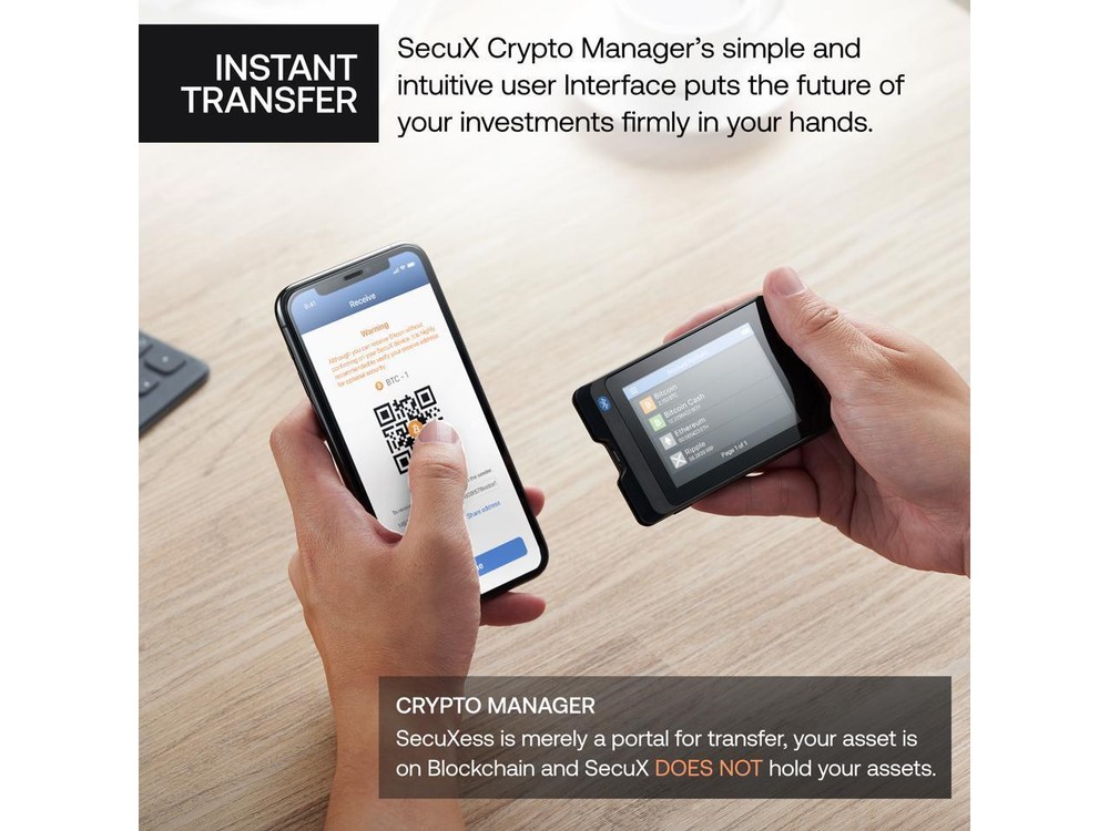 SecuX W20 Crypto Hardware Wallet- Infineon CC EAL5+ Secure Element, Bluetooth, C