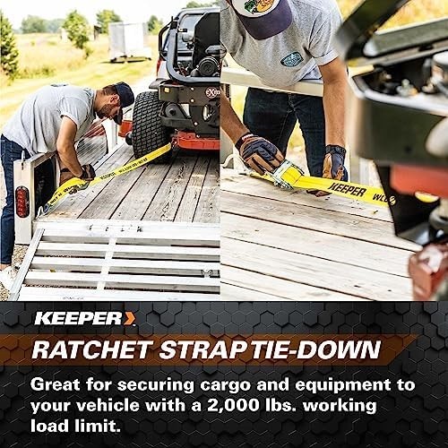 2" x 8' Heavy Duty Auto Tie-Down Strap - 2000 lbs Capacity with Snap Hooks