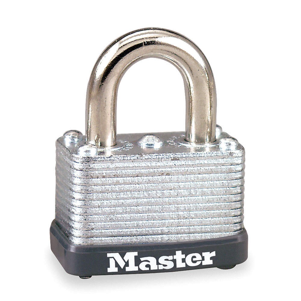 MASTER LOCK 22 Keyed Padlock, 9/16 in,Rectangle,Silver 1A377