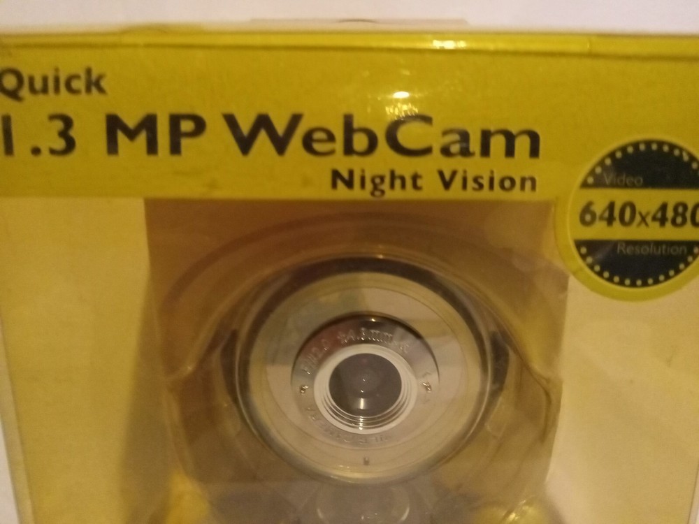 Webcam With Night Vision Quick 1.3 MP Built In Microphone Includes Manual