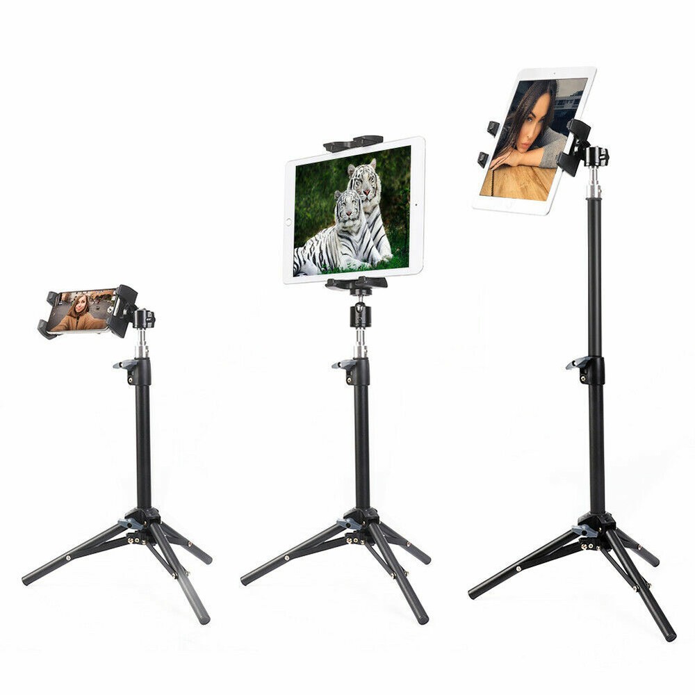 Floor/ Desktop Tripod Stand Tablet Holder LED Selfie Ring Light for iPad Studio