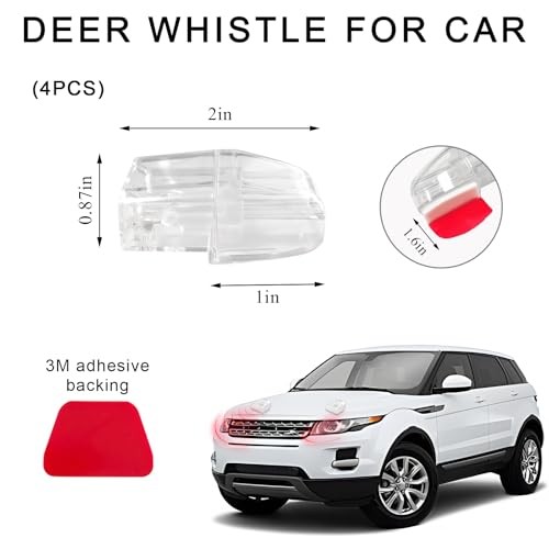 Deer Whistles for Car, Avoid Collisions Deer Warning Devices with 4 PCS White