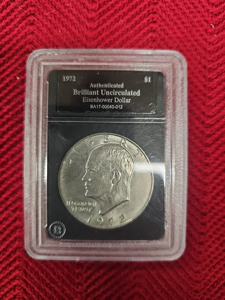 1972 $1 Eisenhower Dollar Authenticated Brilliant Uncirculated