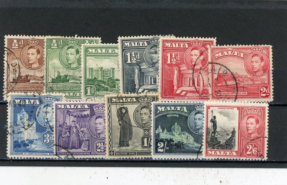Malta 1938 Scott# 192//202 Canceled