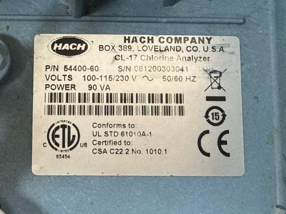 Hach / Chlorine Analyzer / CL-17 / 54400-60
