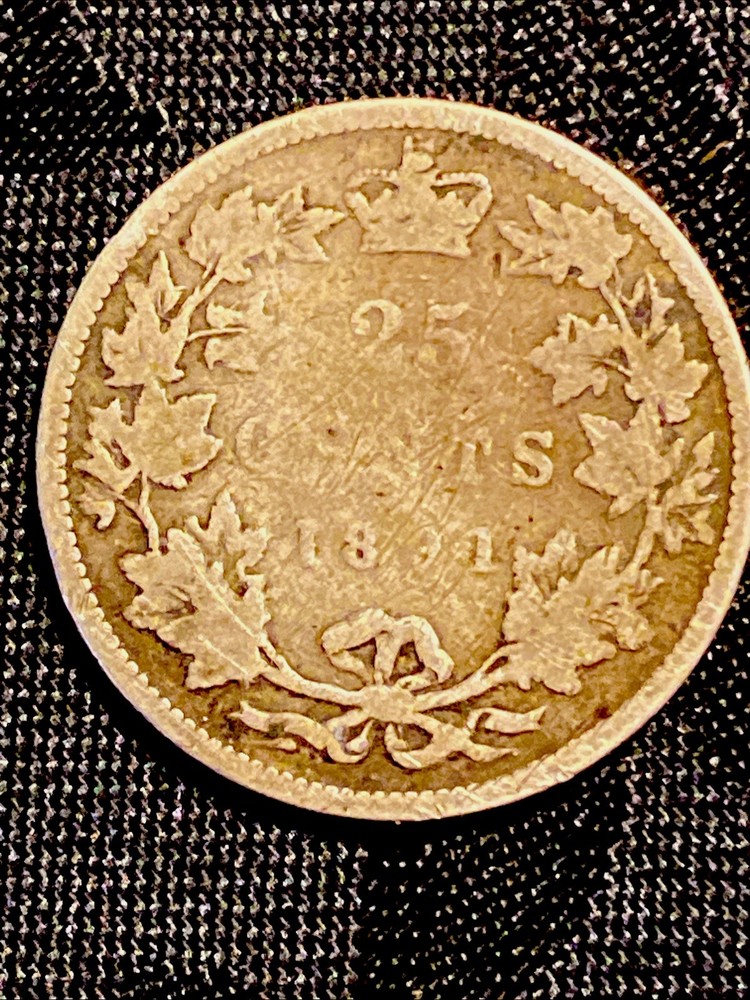 1891 Canada 25 Cents Silver Coin