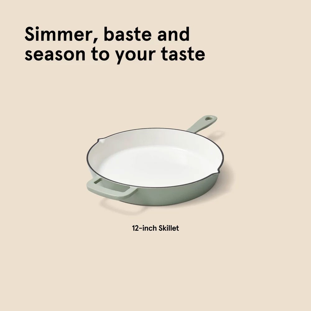 12" Enamel Skillet Sage Green - Figmint