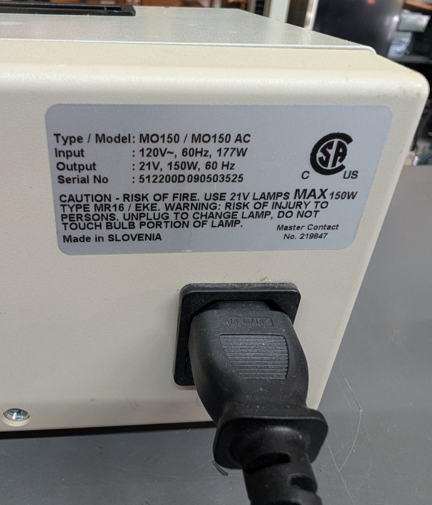 Meiji Techno MO150 Fiber Optic Illuminator 150W Halogen Microscope Light Source