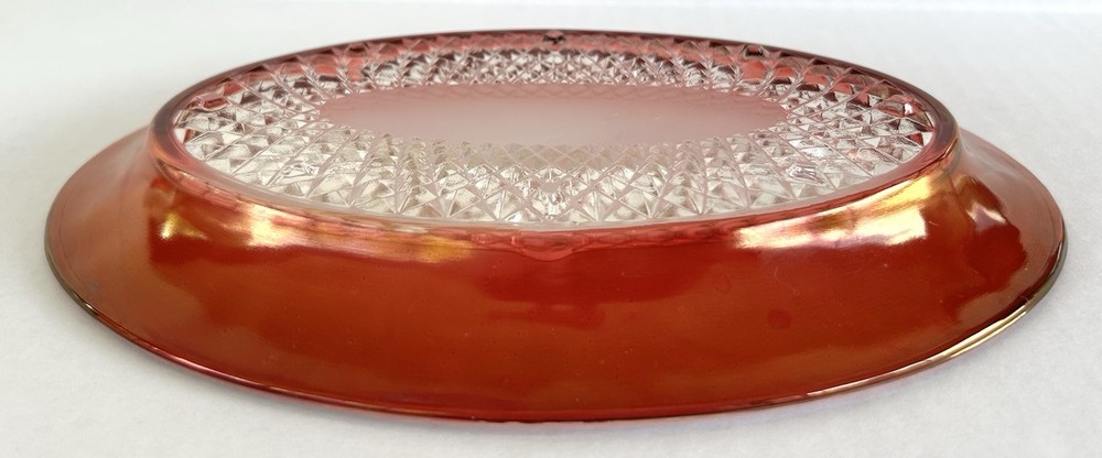 Indiana Glass Diamond Point Ruby Flash Butter Dish With Lid