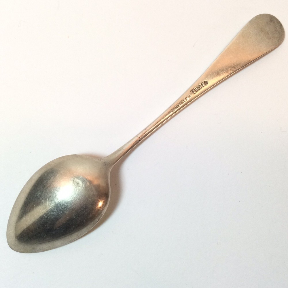 Rare Carl Heisler Engraved Teaspoons 800 Silver