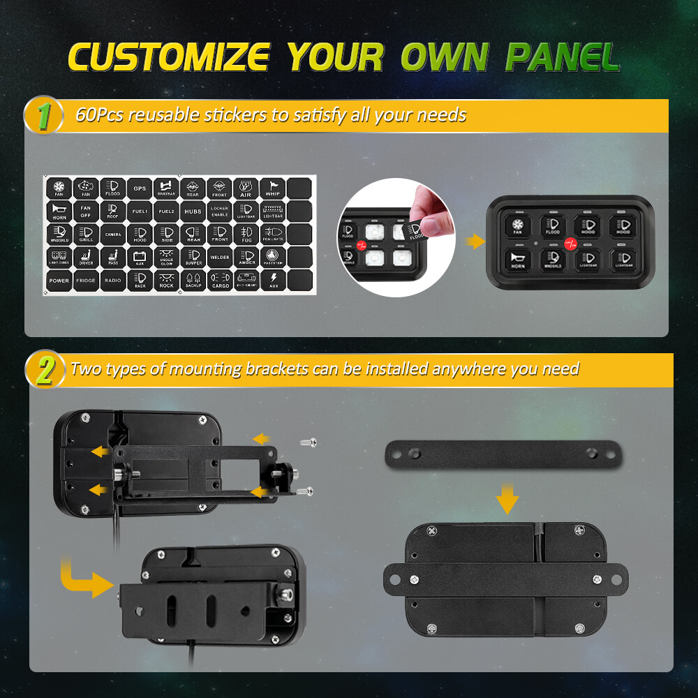 AR-800 Multifunction RGB Switch Panel w/bluetooth Controlled for Polaris RZR XP