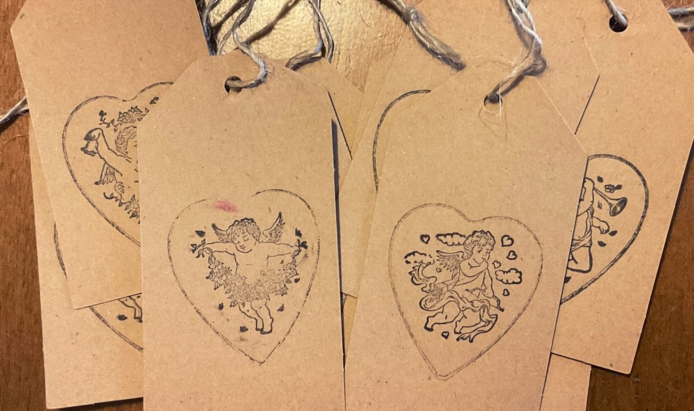 3 Med. Cupid Hang Tags Valentine Cupid Tags