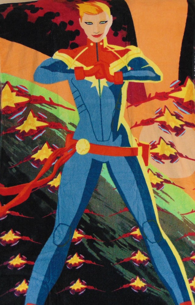 Loot Crate Exclusive Captain Marvel Beach Towel New 54" x 29"