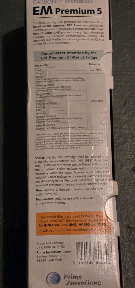 Carbonit EM Premium 5 Water Filter Cartridge