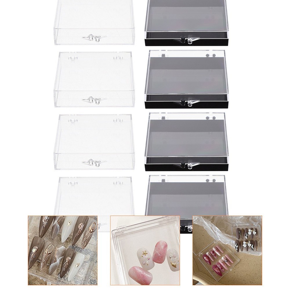8pcs Nail Tips Box Press on Nails Storage Case Organizer Case Packaging Box