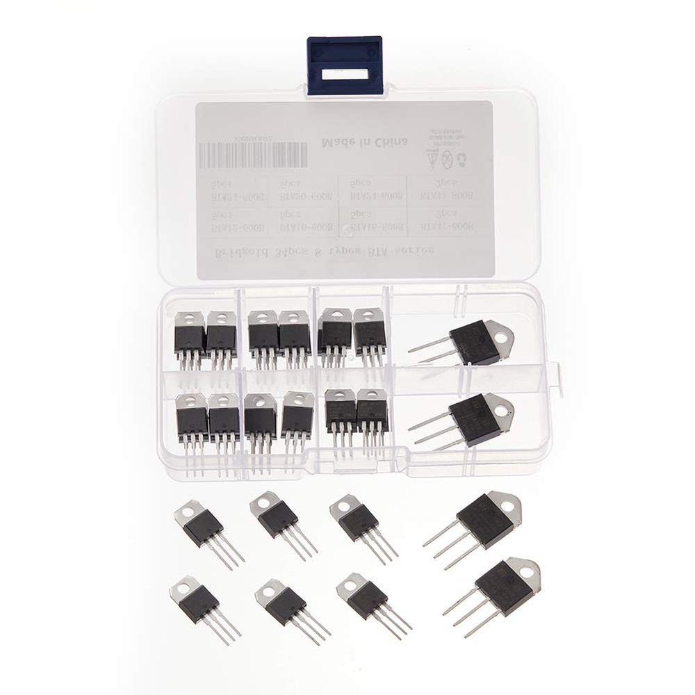 Bridgold 34pcs 8 Types BTA-Series Medium Current Triac thyristor,Gate Trigger...