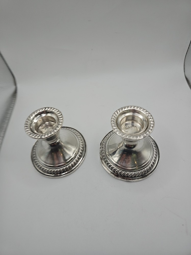 Vintage Sterling Silver Weighted Candlestick Holders