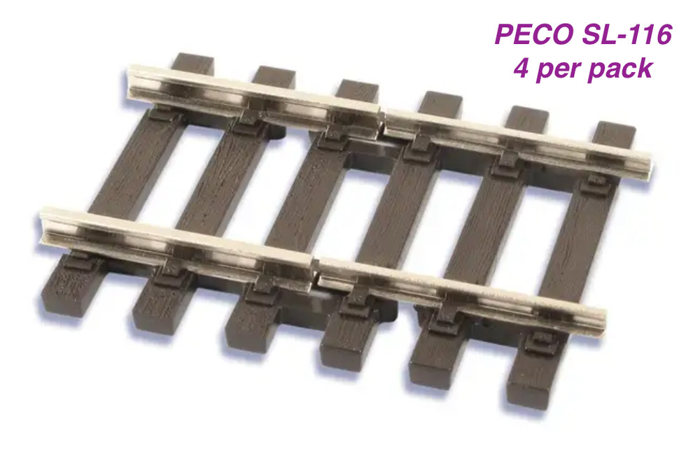 Peco SL-116 HO Transition Track | Code 83 ~ Code 100 | 4 per pack | Brand New!