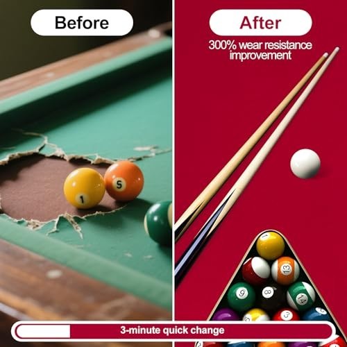 8ft Pool Table Felt Replacement Kit - Pre-Cut Billiard Cloth, Gloves & Tools