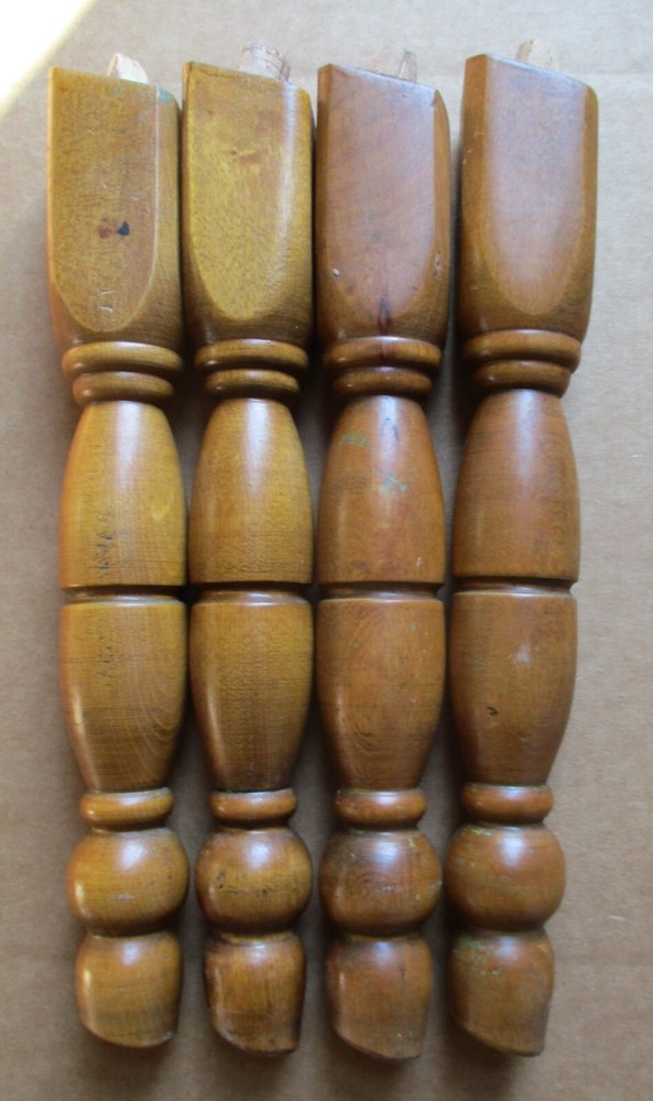 4 Vintage Solid Maple Splayed Hoof Style Table Legs 13 1/4" high