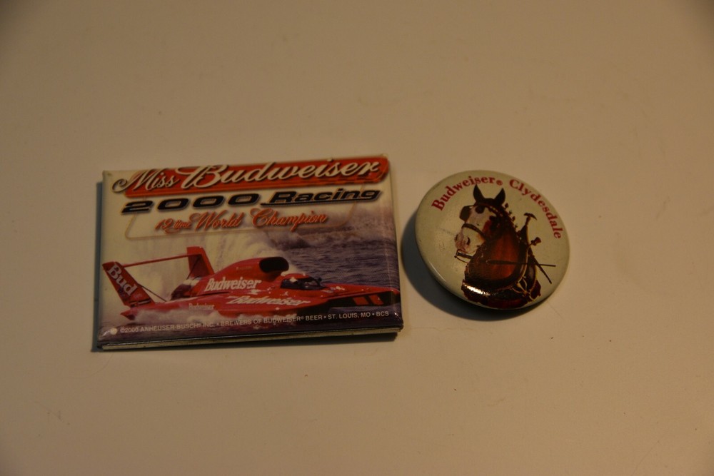 2 MISS BUDWEISER CLYDESDALE Hydroplane World Champion Rectangle Button 2000