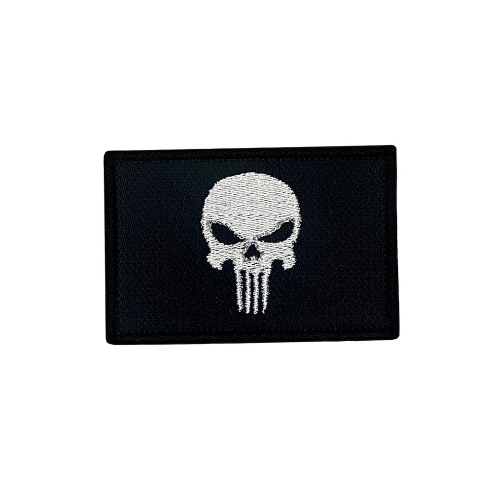 Punisher Skull Tactical Patch - Hook and Loop Morale Badge - 2X3