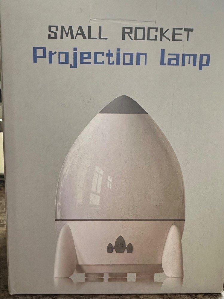 Small Rocket Projection Lamp S03 White LED Night Light Music Box Remote Control