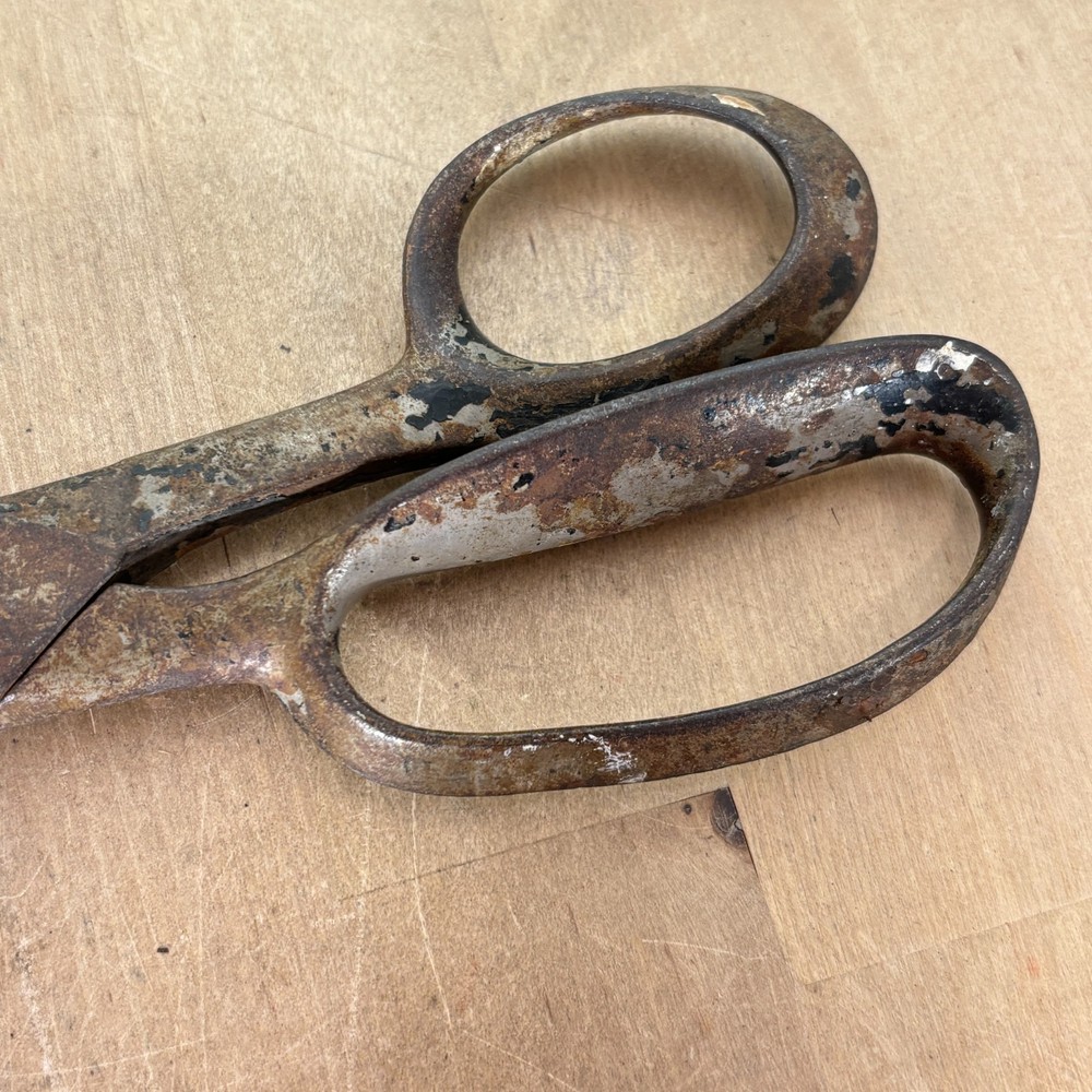 Large Industrial Cutting Shears, Iron, Unmarked, 12"