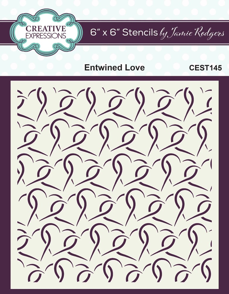 Creative Expressions Entwined Love 6x6 Stencil