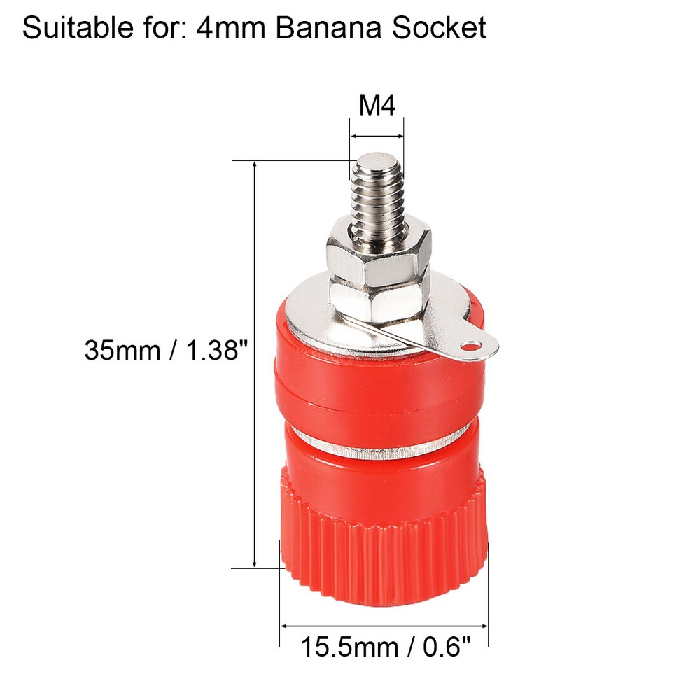 2 Pairs Binding Post Terminal Power Amplifier Connector Banana Plug Socket