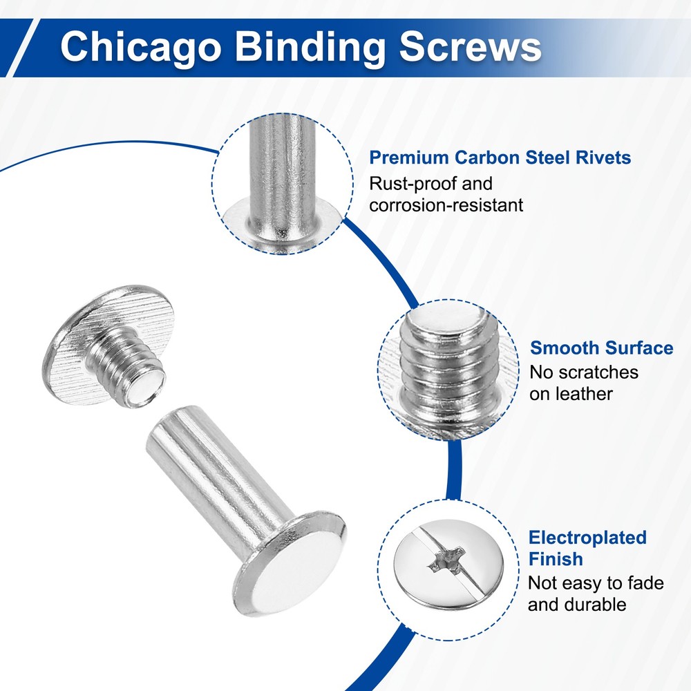 25set Phillips Chicago Screw M5x17mm Binding Post Screw, White