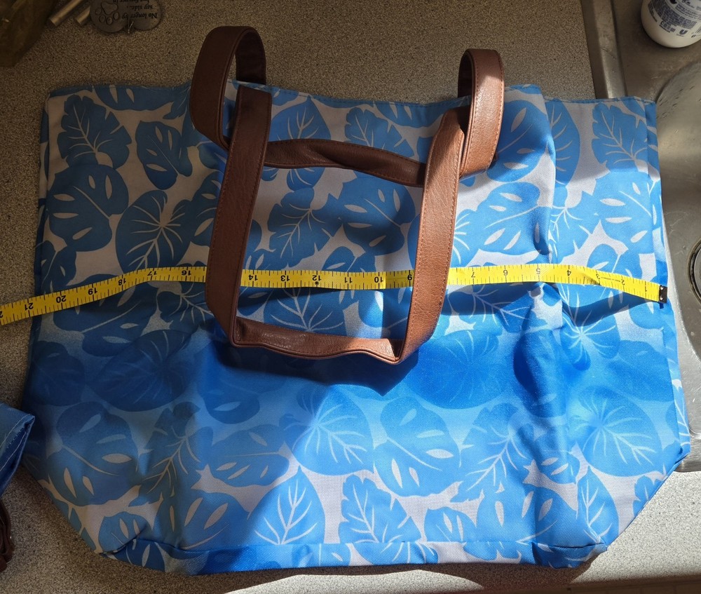 3pc Blue Polyester Beach Bag Set W/ Hat NIP