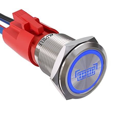 Led Light Bar Push Button Switch ON Off SPST Sliver Shell-Blue LED LIGHT BAR