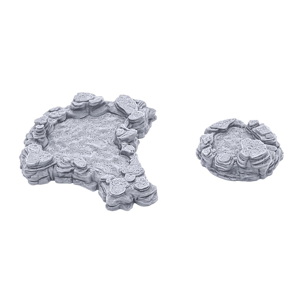 Grotto Cavern Pools by Printable Scenery, 3D Printed Tabletop RPG Scenery 28mm