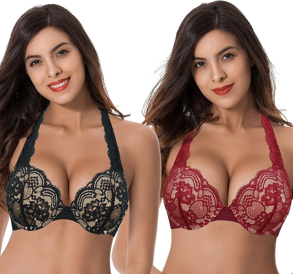 Curve Muse Push-Up Convertible Bra 48B 2-Pack Padded Underwire Multiway Strap