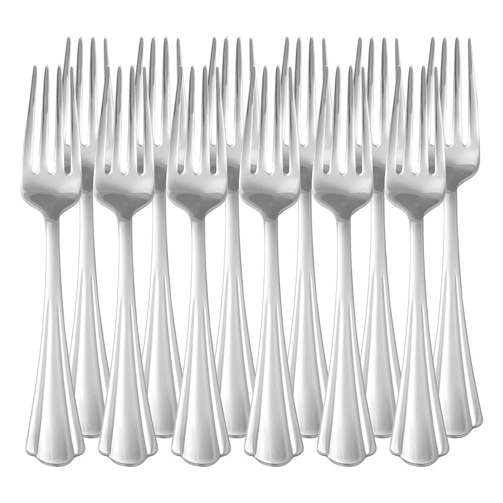 Amazon Basics Stainless Steel Dinner Forks with Forks, Silver