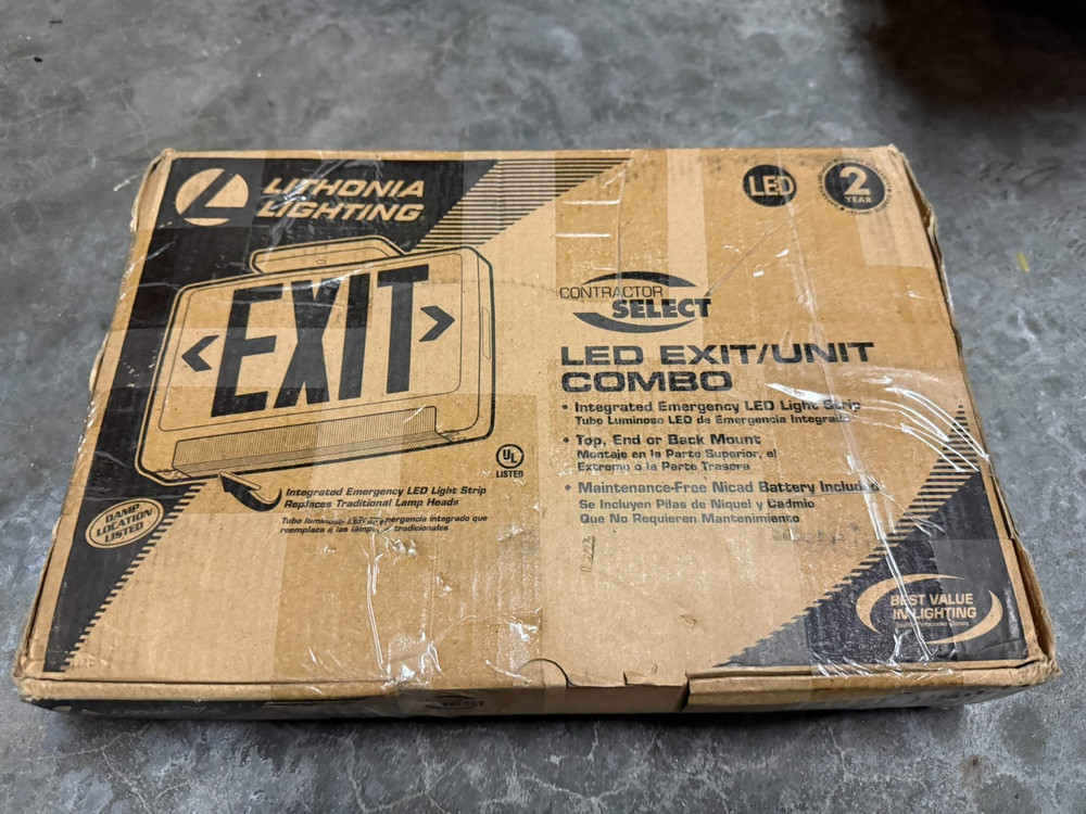 Lithonia Lighting LED Exit/Unit Combo ECBR LED M6 Light Bar Open Box