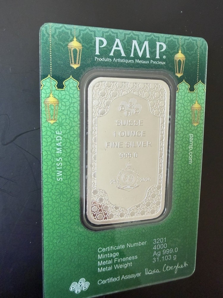 2026 $2 Eid Mubarak - 1 oz Pamp Pure Silver Bar