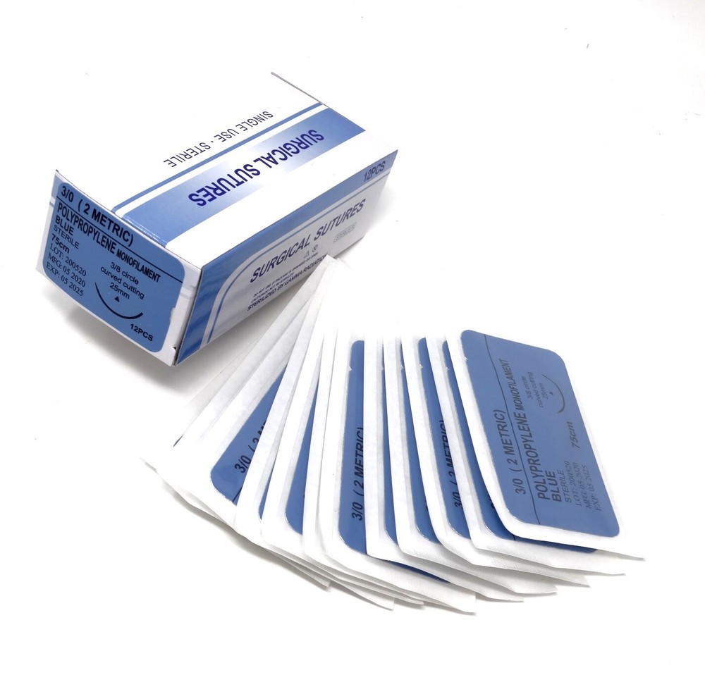 48/pack 3/0 Training Sutures Silk Nylon Polyester Polypropylene Braided sterile